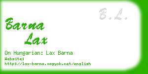 barna lax business card